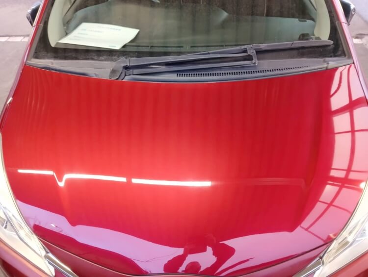 ヴィッツボンネットクリアー剥がれ修理後
